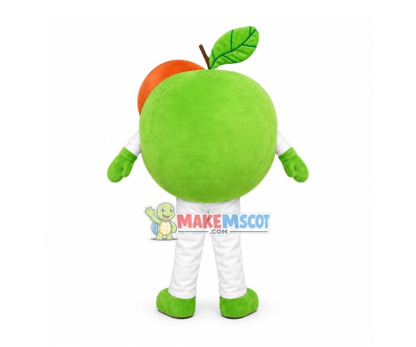 Green Apple With Leaves Mascot Costume Green Apple With Leaves Mascot Costume