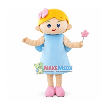 Peace Blond Angel Mascot Costume Peace Blond Angel Mascot Costume
