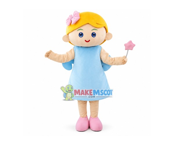 Peace Blond Angel Mascot Costume Peace Blond Angel Mascot Costume