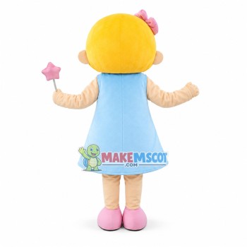 Peace Blond Angel Mascot Costume Peace Blond Angel Mascot Costume