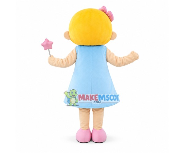 Peace Blond Angel Mascot Costume Peace Blond Angel Mascot Costume