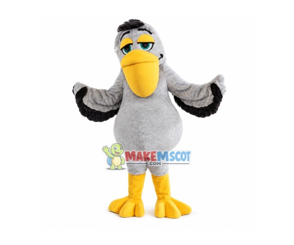 Gray Plush Pelican Mascot Costume Gray Plush Pelican Mascot Costume
