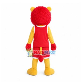 Basketball Player Red Lion Mascot Costume Basketball Player Red Lion Mascot Costume