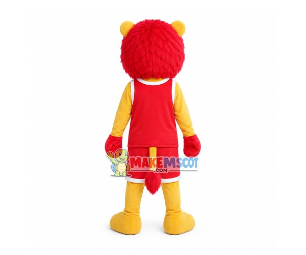 Basketball Player Red Lion Mascot Costume Basketball Player Red Lion Mascot Costume