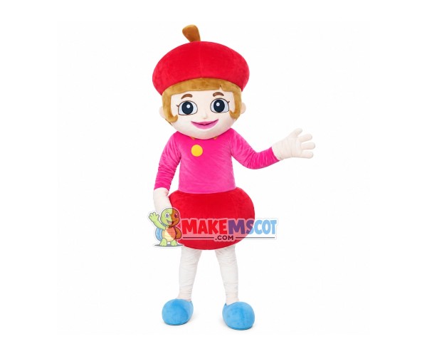 Red Cherry Girl Mascot Costume Red Cherry Girl Mascot Costume