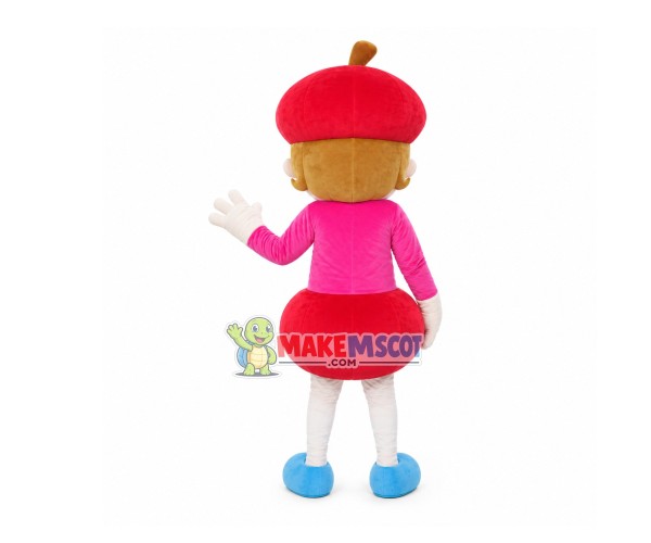 Red Cherry Girl Mascot Costume Red Cherry Girl Mascot Costume