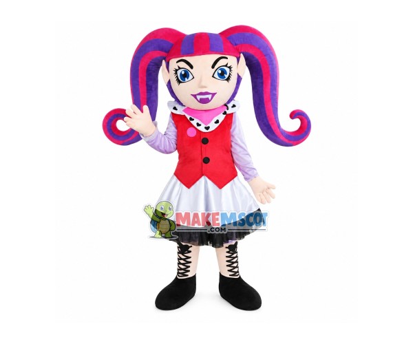 Punk Vampire Girl Mascot Costume Punk Vampire Girl Mascot Costume