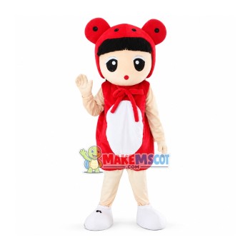 Brunette Strawberry Girl Mascot Costume