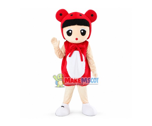 Brunette Strawberry Girl Mascot Costume