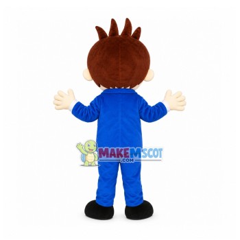 Salesman In The Blue Suit Mascot Costume Salesman In The Blue Suit Mascot Costume