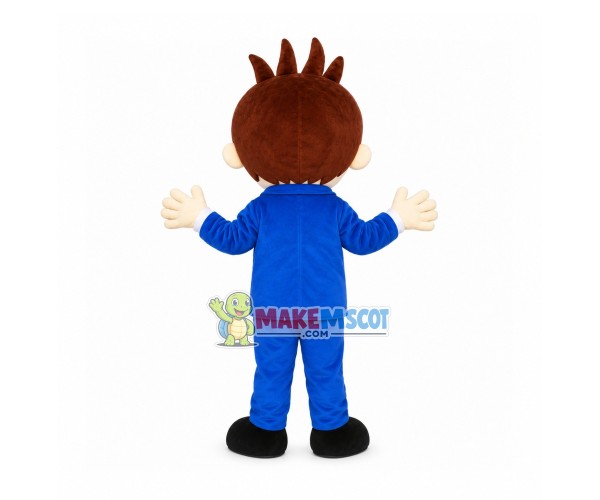 Salesman In The Blue Suit Mascot Costume