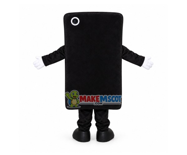 Black Apple Phone Mascot Costume Black Apple Phone Mascot Costume
