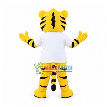 Little Tiger In White Top Mascot Costume Little Tiger In White Top Mascot Costume