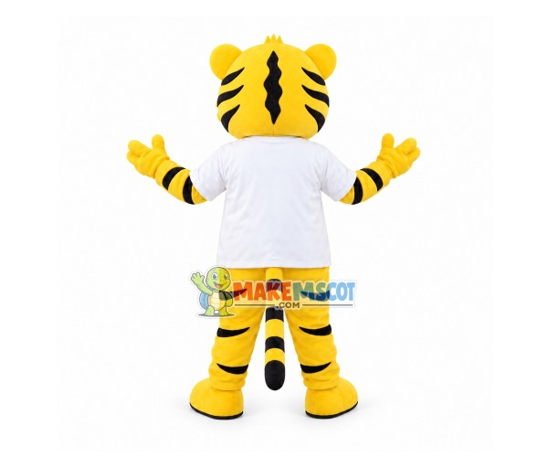 Little Tiger In White Top Mascot Costume Little Tiger In White Top Mascot Costume
