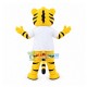 Little Tiger In White Top Mascot Costume Little Tiger In White Top Mascot Costume