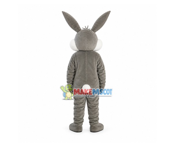 Easter Gray Bunny Cartoon Mascot Costume Easter Gray Bunny Cartoon Mascot Costume