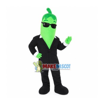Green Eggplant With Sunglasses Mascot Costume