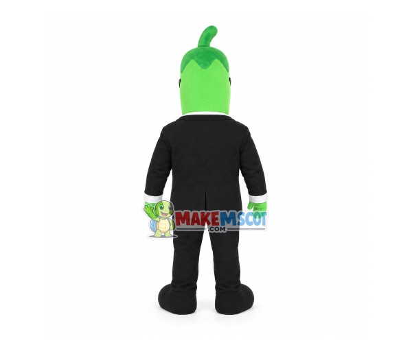 Green Eggplant With Sunglasses Mascot Costume Green Eggplant With Sunglasses Mascot Costume
