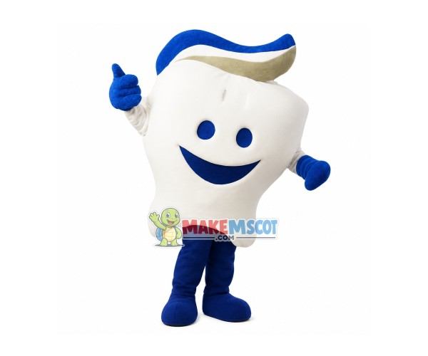 Tooth With Toothpaste Mascot Costume Tooth With Toothpaste Mascot Costume