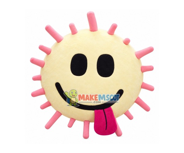 Pink Smiley Sun Mascot Costume Pink Smiley Sun Mascot Costume