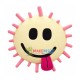 Pink Smiley Sun Mascot Costume Pink Smiley Sun Mascot Costume