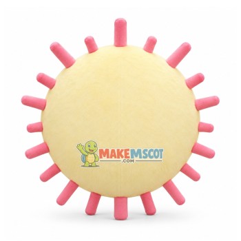 Pink Smiley Sun Mascot Costume Pink Smiley Sun Mascot Costume