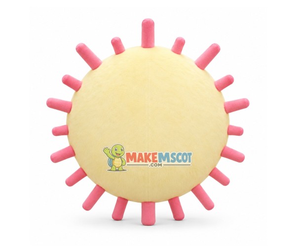 Pink Smiley Sun Mascot Costume Pink Smiley Sun Mascot Costume