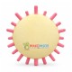Pink Smiley Sun Mascot Costume Pink Smiley Sun Mascot Costume