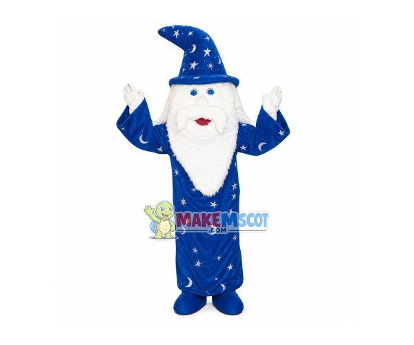 Old Wizard With White Beard Mascot Costume Old Wizard With White Beard Mascot Costume
