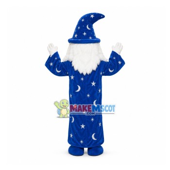 Old Wizard With White Beard Mascot Costume Old Wizard With White Beard Mascot Costume