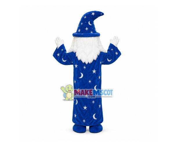 Old Wizard With White Beard Mascot Costume Old Wizard With White Beard Mascot Costume