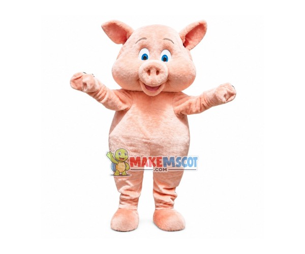 Jolly Blue Eyes Pig Mascot Costume Jolly Blue Eyes Pig Mascot Costume