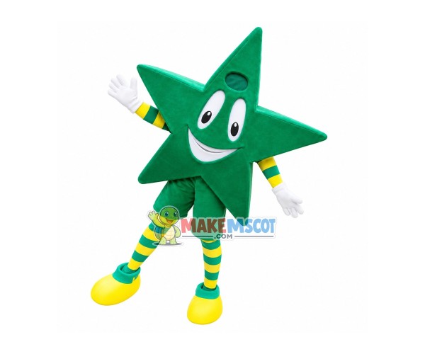 Green Five-pointed Star Mascot Cartoon Costume