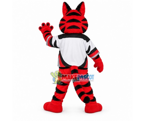 Orange Tiger Showing Fangs Mascot Costume Orange Tiger Showing Fangs Mascot Costume