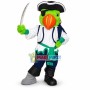 Green Grackle Pirate Holding Weapon Mascot Costume