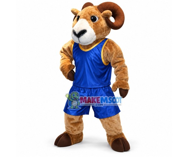 Ram In The Blue Sport Suit Mascot Costume Ram In The Blue Sport Suit Mascot Costume