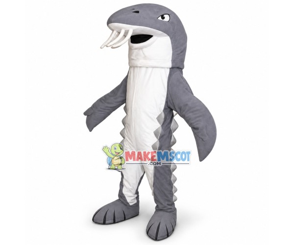 Gray Megalodon Mascot Costume For Aquarium Gray Megalodon Mascot Costume For Aquarium