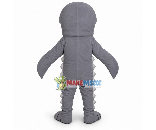 Gray Megalodon Mascot Costume For Aquarium