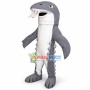 Gray Megalodon Mascot Costume For Aquarium