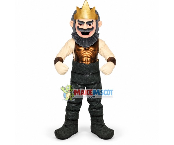 Muscular Old King With Armor Mascot Costume Muscular Old King With Armor Mascot Costume