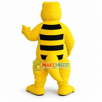Fierce Yellow Striped Dinosaur Mascot Costume Fierce Yellow Striped Dinosaur Mascot Costume