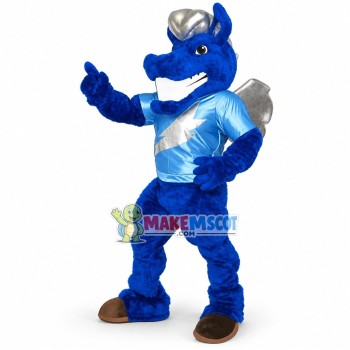 Navy Blue Power Flying Horse Mascot Costume