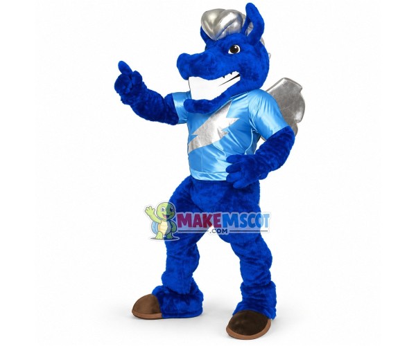 Navy Blue Power Flying Horse Mascot Costume