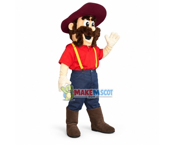 Bearded Working Farmer Mascot Costume Bearded Working Farmer Mascot Costume