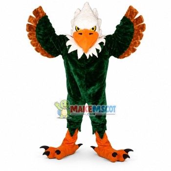Spreading Wings Green Eagle Mascot Costume