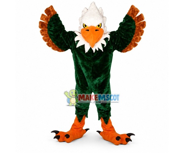 Spreading Wings Green Eagle Mascot Costume