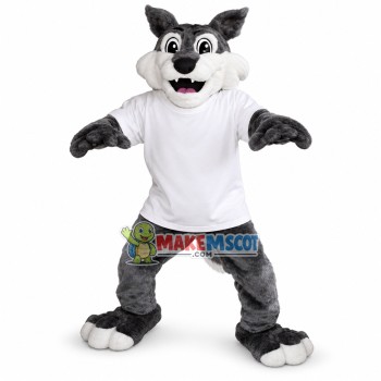 Gray Wolf Mascot Costume For University Gray Wolf Mascot Costume For University