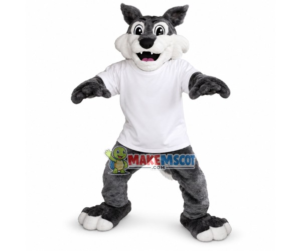 Gray Wolf Mascot Costume For University Gray Wolf Mascot Costume For University
