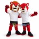 Pair of Team Tiger Partner Mascot Costume Pair of Team Tiger Partner Mascot Costume