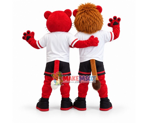Pair of Team Tiger Partner Mascot Costume Pair of Team Tiger Partner Mascot Costume